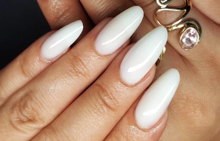 image result for white milky nails