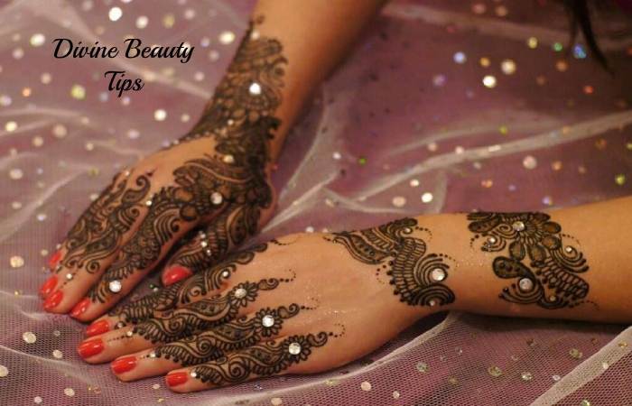 pakistani mehandi design with stone