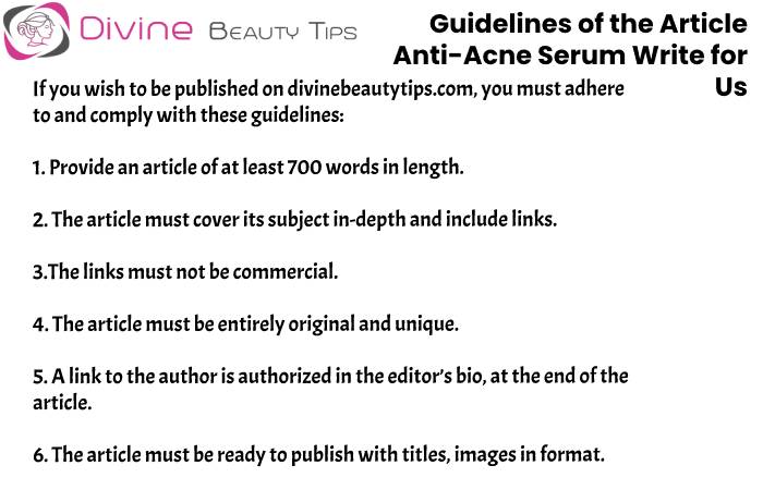 guidelines Anti-Acne Serum write for us