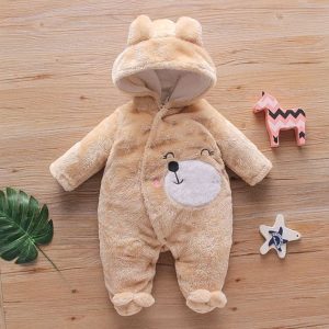 Thespark- Bear Design Long-sleeve Baby Jumpsuit